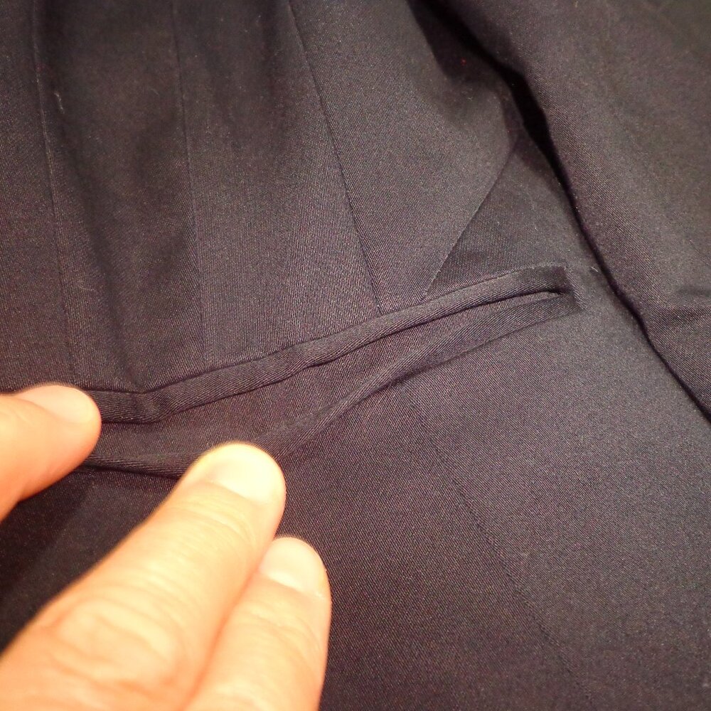 NWT Calvin Klein Lined Blazer 8 Dk Navy Button Closure Notched Lapel Faux Pocket - Picture 9 of 16